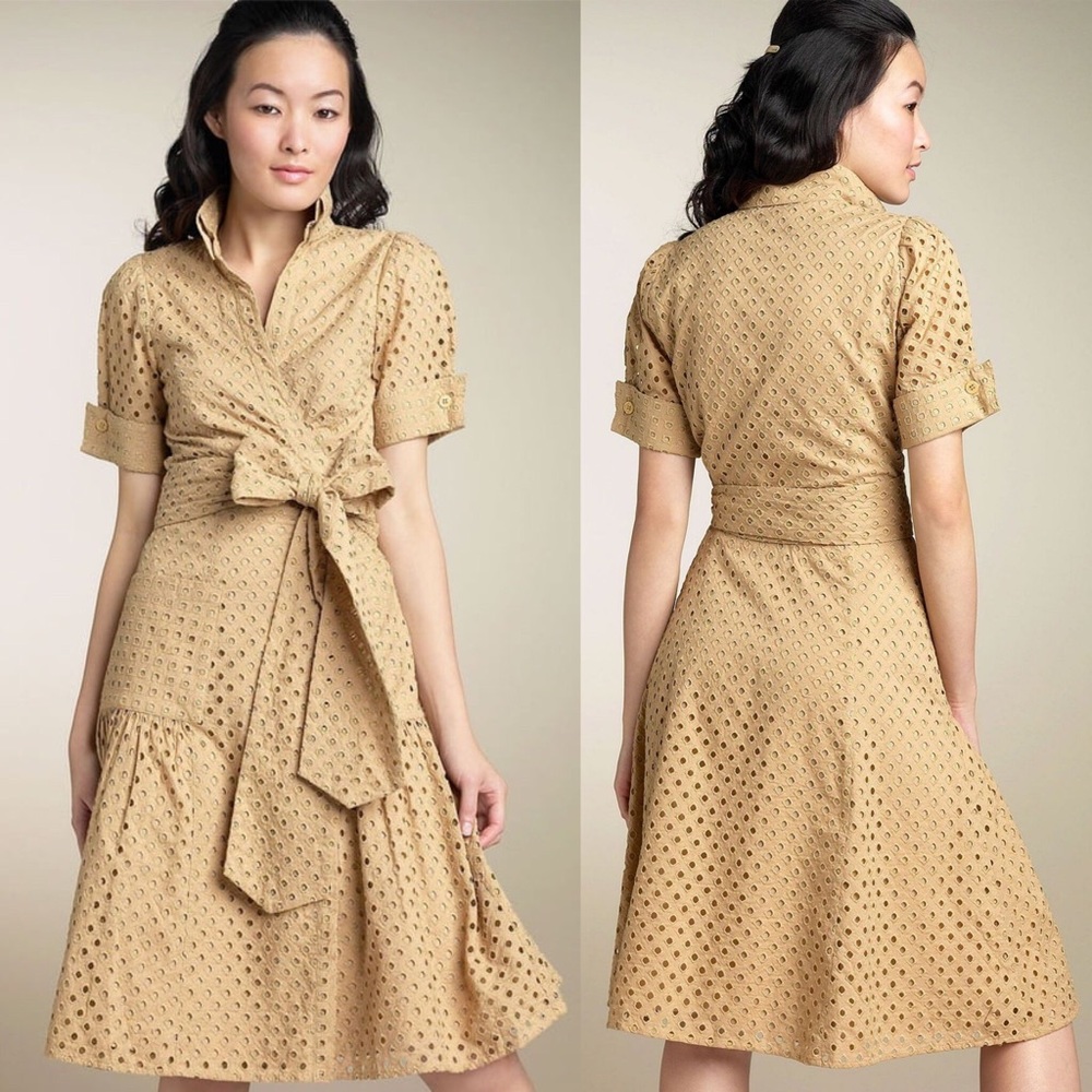 DVF Diane von Furstenberg EYELET WRAP DRESS